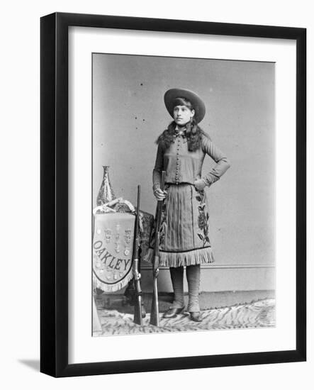 Miss Annie Oakley, Little Sure Shot, Buffalo Bill's Wild West, C.1890-1900-Elliott and Fry Studio-Framed Photographic Print