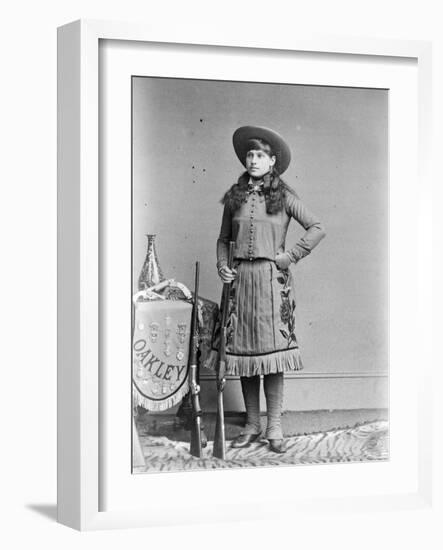 Miss Annie Oakley, Little Sure Shot, Buffalo Bill's Wild West, C.1890-1900-Elliott and Fry Studio-Framed Photographic Print