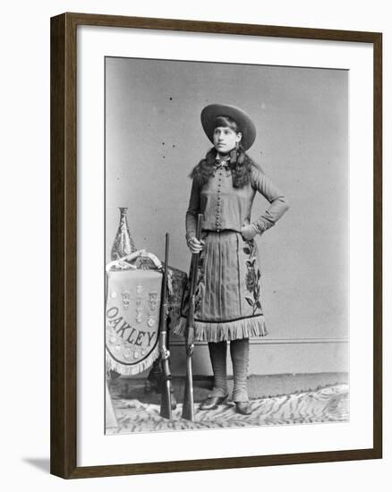 Miss Annie Oakley, Little Sure Shot, Buffalo Bill's Wild West, C.1890-1900-Elliott and Fry Studio-Framed Photographic Print