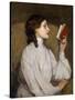 Miss Auras: the Red Book-Sir John Lavery-Stretched Canvas