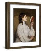 Miss Auras: the Red Book-Sir John Lavery-Framed Photographic Print