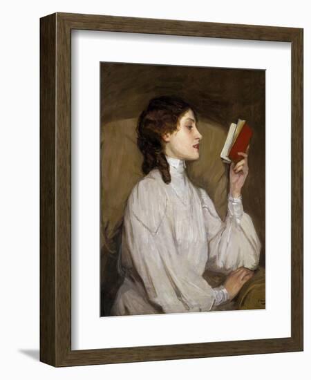 Miss Auras: the Red Book-Sir John Lavery-Framed Photographic Print