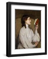 Miss Auras: the Red Book-Sir John Lavery-Framed Photographic Print