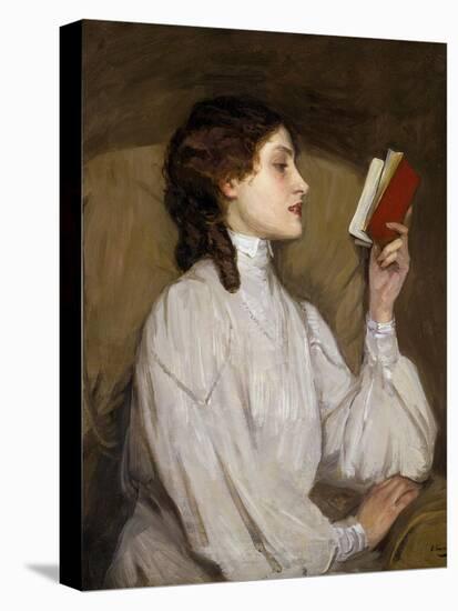 Miss Auras: the Red Book-Sir John Lavery-Stretched Canvas