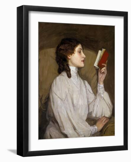 Miss Auras: the Red Book-Sir John Lavery-Framed Photographic Print