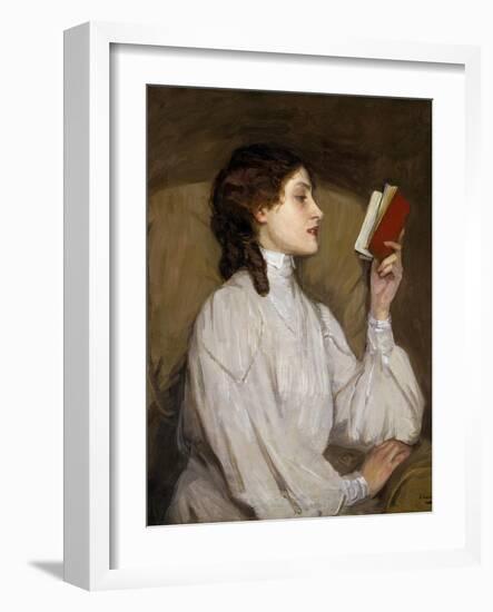 Miss Auras: the Red Book-Sir John Lavery-Framed Photographic Print