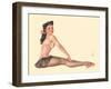 Miss Black Magic - Vintage Pin Up Girl Print, 1944-Alberto Vargas-Framed Art Print