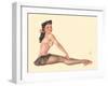 Miss Black Magic - Vintage Pin Up Girl Print, 1944-Alberto Vargas-Framed Art Print