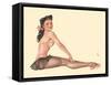 Miss Black Magic - Vintage Pin Up Girl Print, 1944-Alberto Vargas-Framed Stretched Canvas