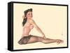 Miss Black Magic - Vintage Pin Up Girl Print, 1944-Alberto Vargas-Framed Stretched Canvas