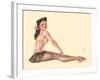 Miss Black Magic - Vintage Pin Up Girl Print, 1944-Alberto Vargas-Framed Art Print