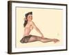 Miss Black Magic - Vintage Pin Up Girl Print, 1944-Alberto Vargas-Framed Art Print