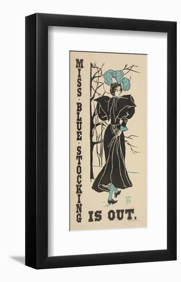 Miss Blue Stockings is out-null-Framed Art Print