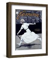 Miss Broquedis, Olympic Tennis Champion, Front Cover of "Femina," Issue 278, 15th August 1912-null-Framed Premium Giclee Print