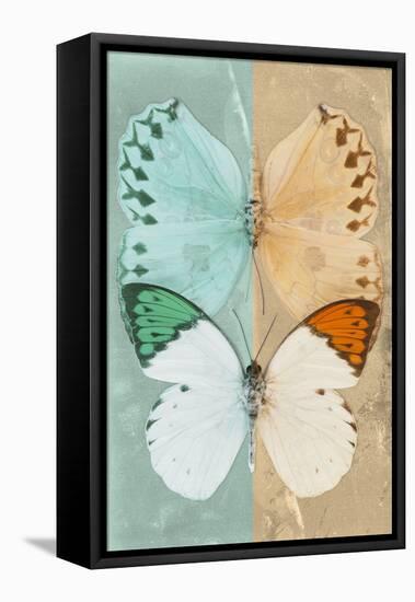 Miss Butterfly Duo Formoia - Coral Green & Dark Yellow-Philippe Hugonnard-Framed Stretched Canvas