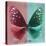 Miss Butterfly Euploea Sq - Red & Coral Green-Philippe Hugonnard-Stretched Canvas