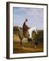 Miss Cazenove on a Grey Hunter, a Dog Running Alongside-Jacques-Laurent Agasse-Framed Giclee Print