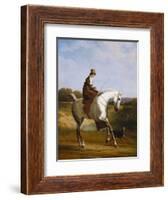 Miss Cazenove on a Grey Hunter, a Dog Running Alongside-Jacques-Laurent Agasse-Framed Giclee Print