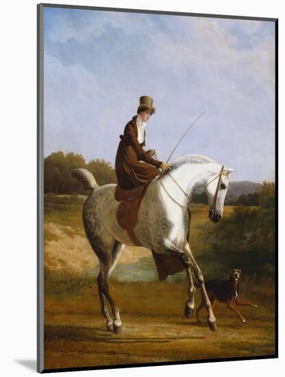 Miss Cazenove on a Grey Hunter, a Dog Running Alongside-Jacques-Laurent Agasse-Mounted Giclee Print