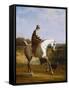 Miss Cazenove on a Grey Hunter, a Dog Running Alongside-Jacques-Laurent Agasse-Framed Stretched Canvas