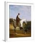 Miss Cazenove on a Grey Hunter, a Dog Running Alongside-Jacques-Laurent Agasse-Framed Giclee Print