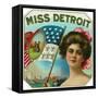 Miss Detroit Brand Cigar Box Label-Lantern Press-Framed Stretched Canvas