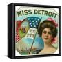 Miss Detroit Brand Cigar Box Label-Lantern Press-Framed Stretched Canvas