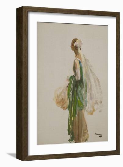 Miss Diane Chamberlain (Oil on Canvas)-John Lavery-Framed Giclee Print