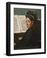 Miss Dihau at the piano. Around 1870. Oil on canvas.-Edgar Degas-Framed Giclee Print