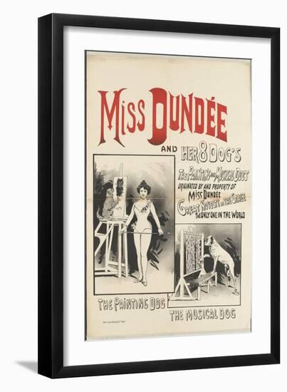 Miss Dundee and her 8 dogs, le chien peintre et le chien musicien-null-Framed Giclee Print