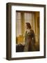 Miss Evyan 'Baroness Langer Von Langendorff' Posing in Her Office, New York, NY 1956-Leonard Mccombe-Framed Photographic Print