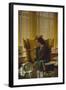 Miss Evyan "Baroness Langer Von Langendorff" Sitting at Her Desk, New York, NY, 1956-Leonard Mccombe-Framed Photographic Print