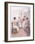 Miss Fanny Is Reading Aloud from the Library Book While Others Sew or Knit-Hugh Thomson-Framed Giclee Print