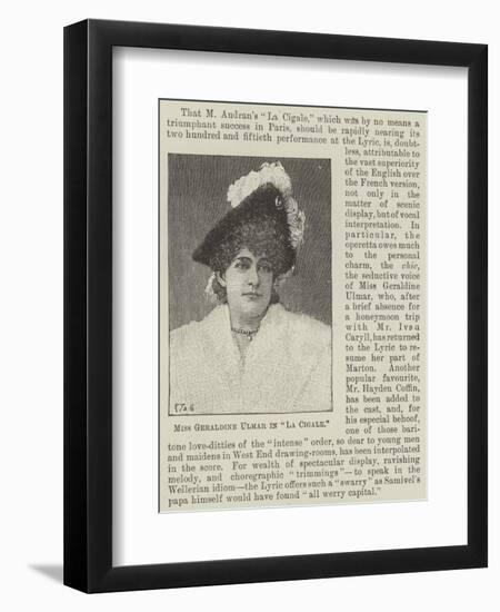 Miss Geraldine Ulmer in La Cigale-null-Framed Premium Giclee Print