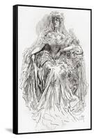Miss Havisham. Illustration by Harry Furniss for the Charles Dickens Novel Great Expectations-null-Framed Stretched Canvas