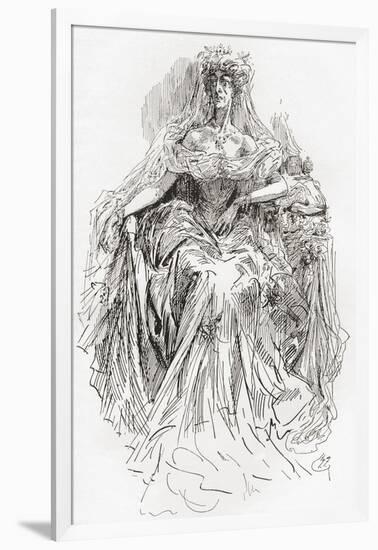 Miss Havisham. Illustration by Harry Furniss for the Charles Dickens Novel Great Expectations-null-Framed Giclee Print