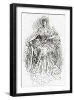 Miss Havisham. Illustration by Harry Furniss for the Charles Dickens Novel Great Expectations-null-Framed Premium Giclee Print