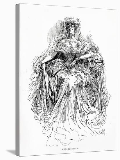 Miss Havisham, Illustration from Great Expectations-Harry Furniss-Stretched Canvas