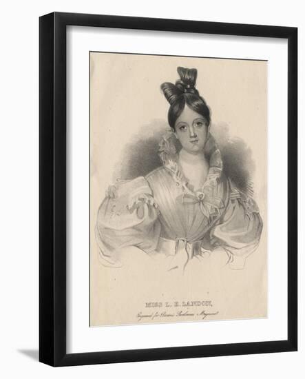 Miss L.E. Landon, Litho by J.T. Bowen, Engraved for Burton's Gentlemen's Magazine, 1838-Ralph Trombley-Framed Giclee Print