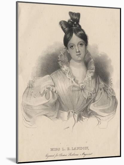 Miss L.E. Landon, Litho by J.T. Bowen, Engraved for Burton's Gentlemen's Magazine, 1838-Ralph Trombley-Mounted Giclee Print