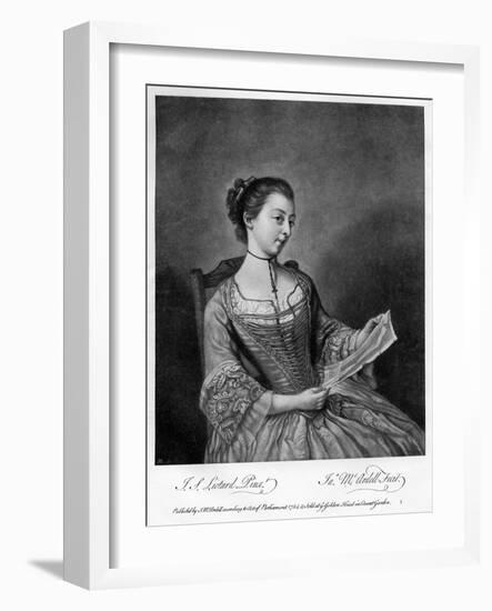 Miss Lewis, 1754-James McArdell-Framed Giclee Print