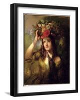 Miss Lewis as a Flower Girl-William Etty-Framed Giclee Print