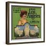 Miss Los Angeles Brand - California - Citrus Crate Label-Lantern Press-Framed Art Print