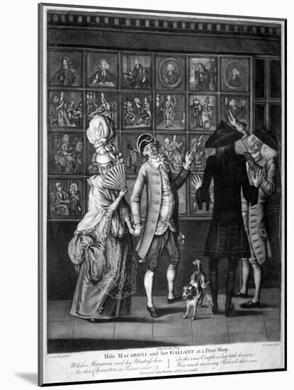 Miss Macaroni and Her Gallant at a Print Shop, 1773-John Raphael Smith-Mounted Giclee Print