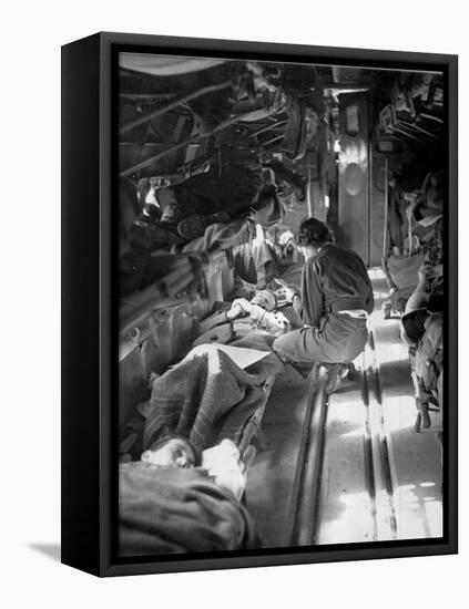 Miss Mary Smith of South Carolina Treating Patients During Flight to North-American Photographer-Framed Stretched Canvas