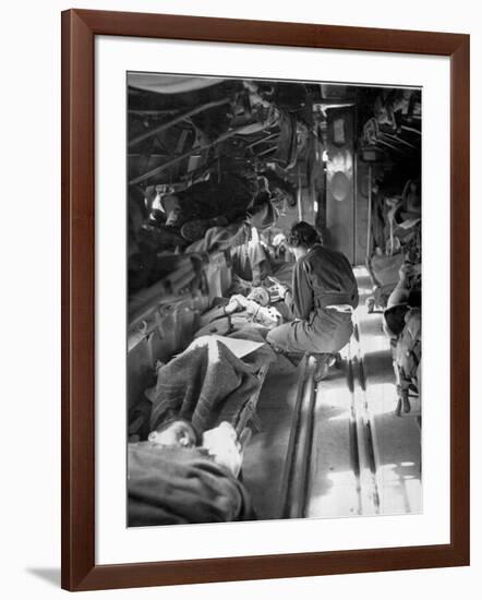 Miss Mary Smith of South Carolina Treating Patients During Flight to North-American Photographer-Framed Photographic Print