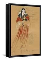 Miss May Belfort, 1895 (Peinture a L'Essence, Gouache on Paper Laid Down on Canvas)-Henri de Toulouse-Lautrec-Framed Stretched Canvas