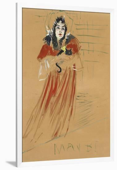 Miss May Belfort, 1895 (Peinture a L'Essence, Gouache on Paper Laid Down on Canvas)-Henri de Toulouse-Lautrec-Framed Giclee Print