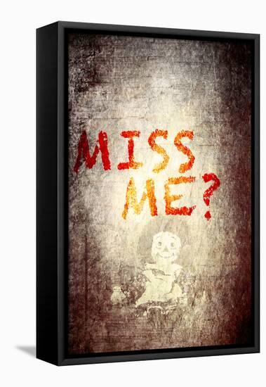 Miss me-null-Framed Stretched Canvas