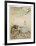 Miss Muffet, Mother Goose-Arthur Rackham-Framed Art Print